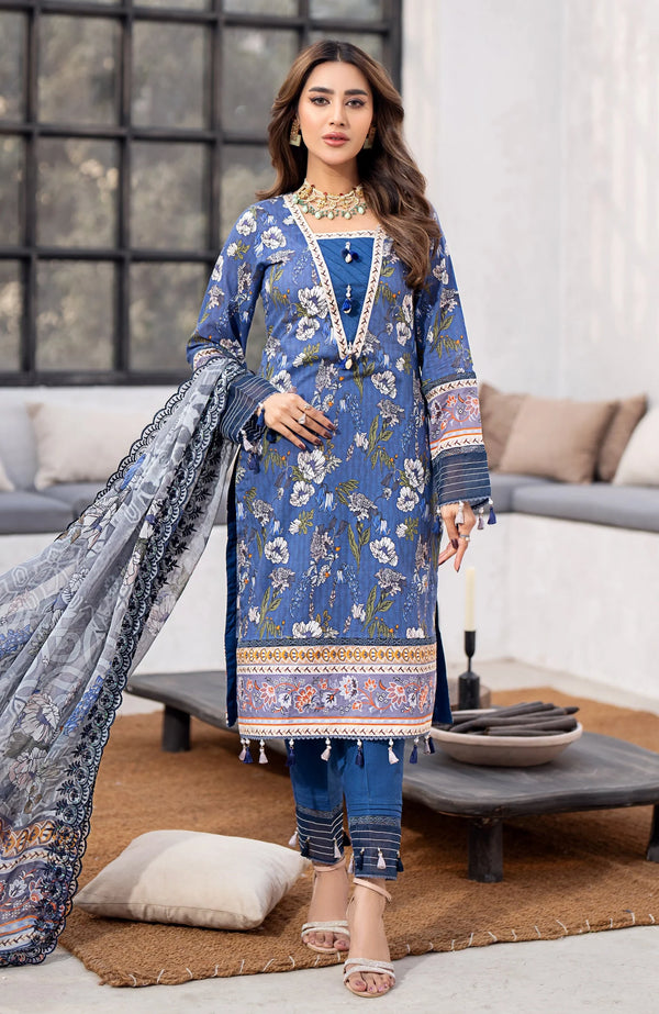 SUNSHINE BLOOM BY ALZOHAIB UN-STITCHED 3PC| D-02