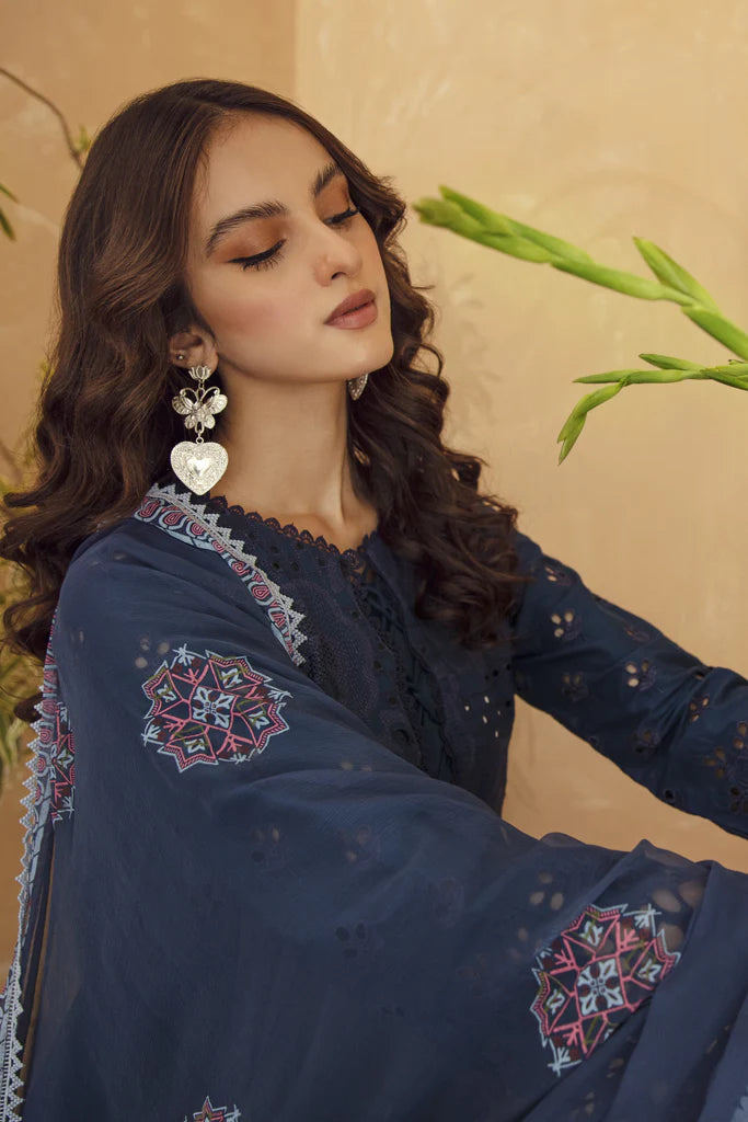 MEENA KUMARI LUXURY CHIKANKARI  LAWN EID COLLECTIONM BY  || AABYAAN|| NILOFER (AB-02)