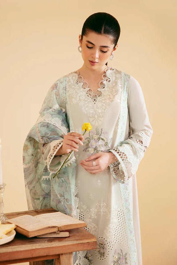 QLINEKARI BY QALAMKAR UN-STICHED 3PC|SQ-13 AYSEL