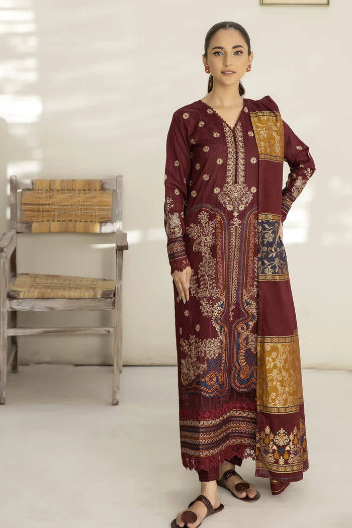 BLOSSOM BY JOHRA JACQUARD UN-STITCHED 3PC | JH-757-BM