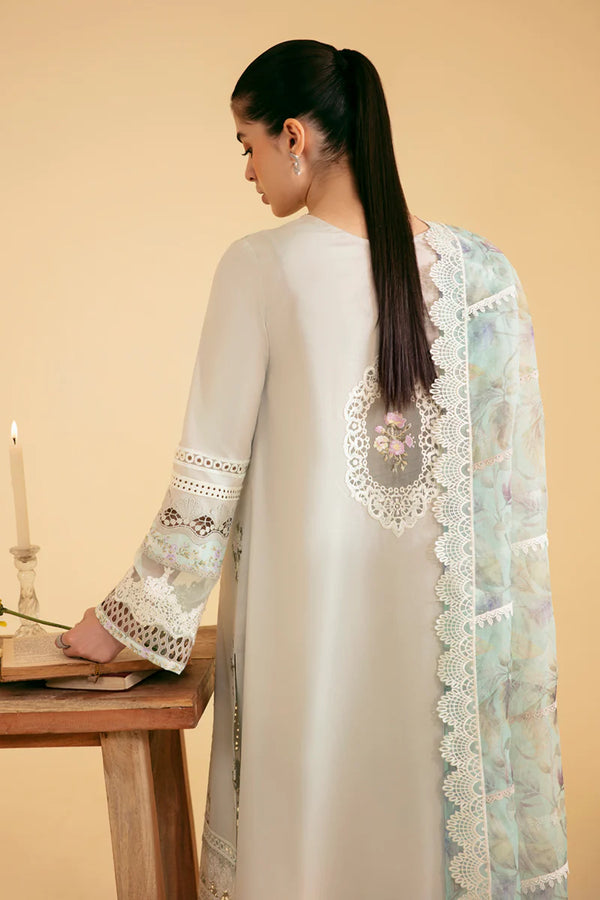 QLINEKARI BY QALAMKAR UN-STICHED 3PC|SQ-13 AYSEL