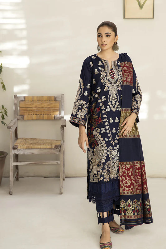 BLOSSOM BY JOHRA JACQUARD UN-STITCHED 3PC | JH-758-BM