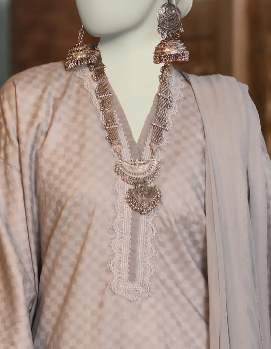 GREY DOBBY EMBROIDERED 2PC | JLAWN-S-JDS-25-1008