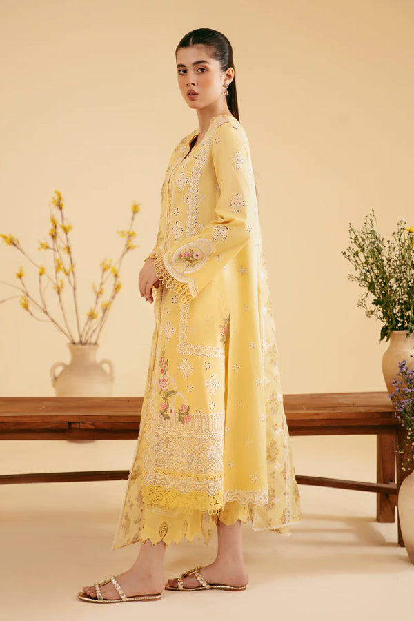 QLINEKARI BY QALAMKAR UN-STICHED 3PC|SQ-12 ZHAIN