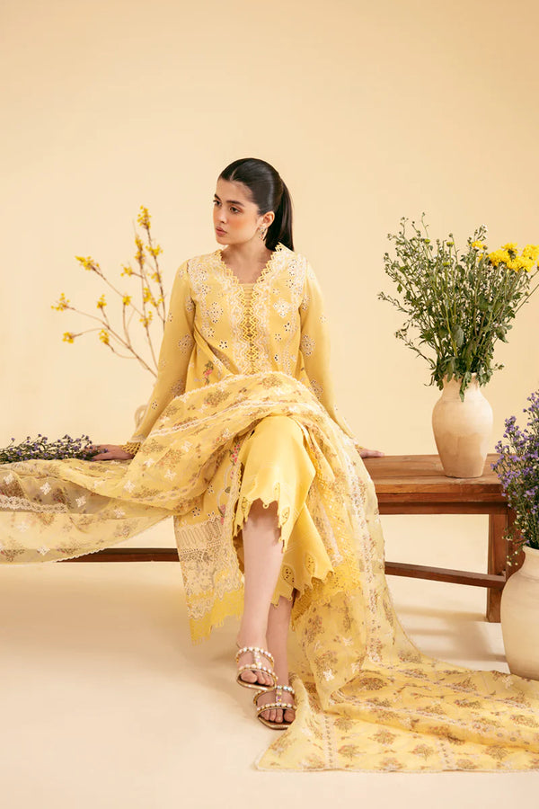 QLINEKARI BY QALAMKAR UN-STICHED 3PC|SQ-12 ZHAIN