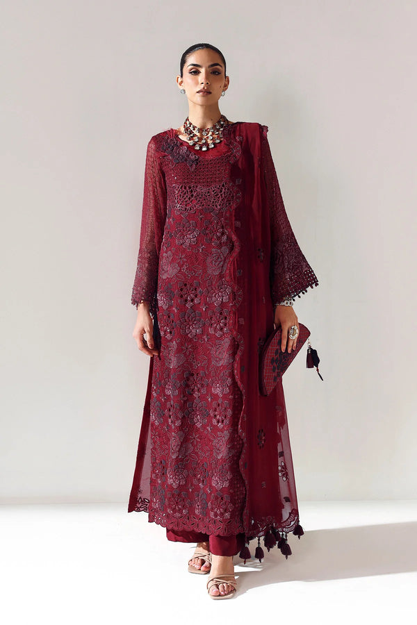 AYMAL BY ALIZEH UN-STITCHED 3PC| 2200-RIKA MAROON