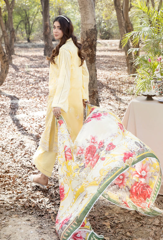 BLOSSOM UN-STITCHED EMB ROIDERED LAWN  BY ADAN LIBAS - 5102