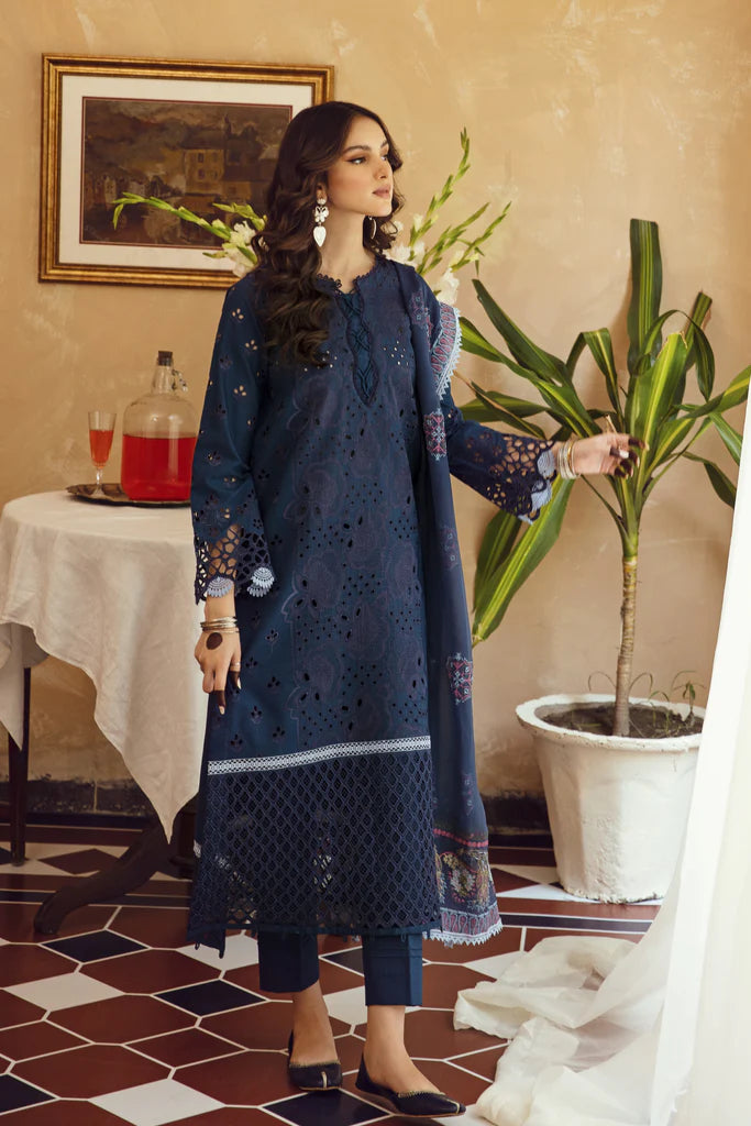 MEENA KUMARI LUXURY CHIKANKARI  LAWN EID COLLECTIONM BY  || AABYAAN|| NILOFER (AB-02)