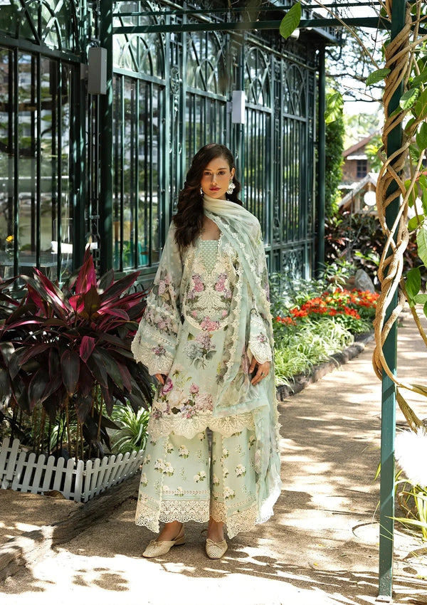 ELAF SIGNATURE EMBROIDERED LAWN 3PC | MINT MEADOW