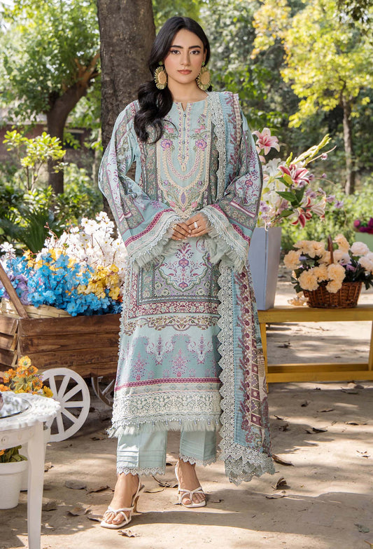 JASMINE UN-STITCHED LAWN  ADAN LIBAS -2361