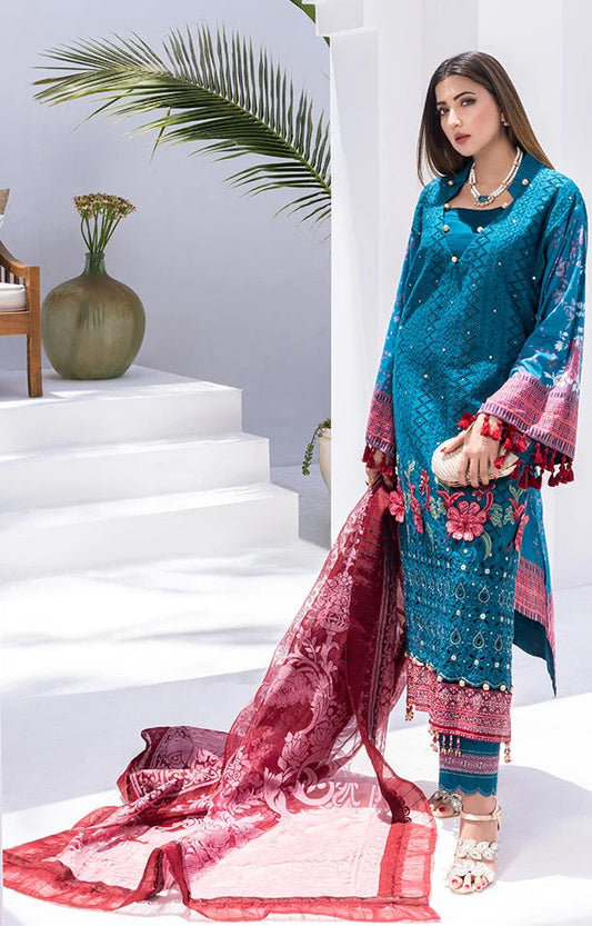 RUNGKARI EMBROIDERED LAWN UN-STITCHED 3PC BY MAHIYMAAN - A02