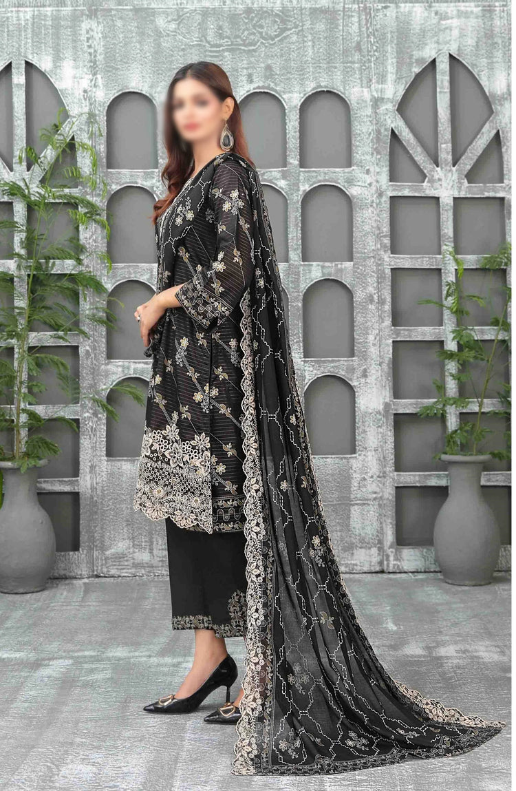Sameeha Emb Paste Print Cutwork Dupatta By Tawakkal Fab D-1918