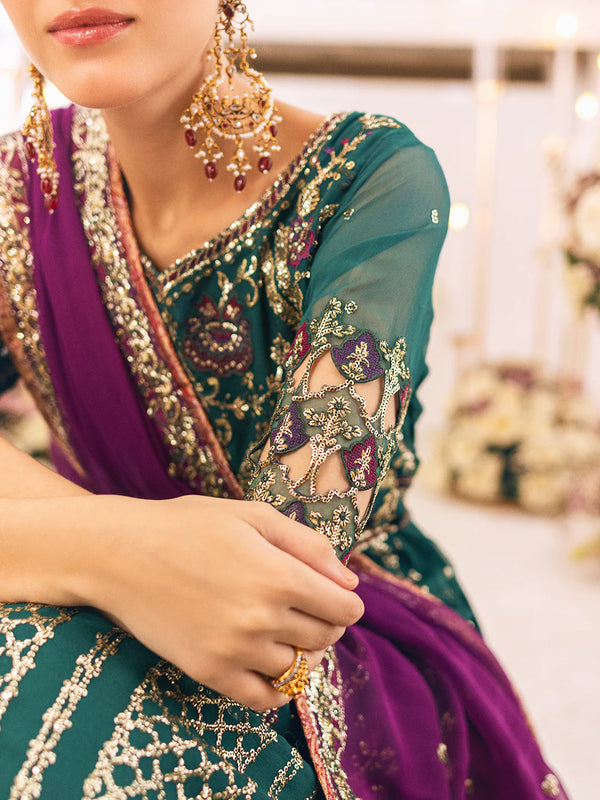 SAWARIYA LUXURY CHIFFON KALIDAAR UN-STITCHED 3PC SUITS BY ROHEENAZ -08