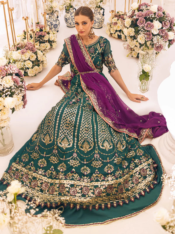 SAWARIYA LUXURY CHIFFON KALIDAAR UN-STITCHED 3PC SUITS BY ROHEENAZ -08