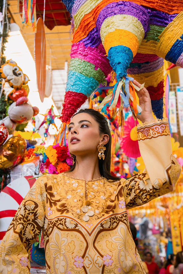 LA DOLCE BY HEMLINE UN-STITCHED 3PC | BLOSSING ALMOND