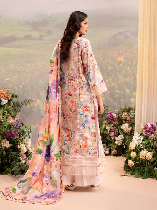 CHIKANKARI 3-Piece Unstitched Digital Printed Lawn Suit