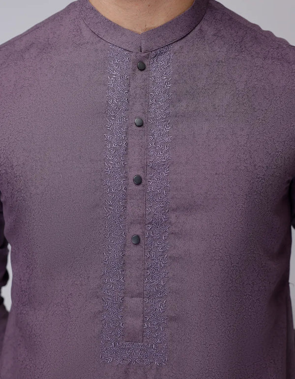 LIGHT PURPLE BLENDED KURTA | JJK-A-33114