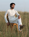 HALF WHITE BLENDED KURTA | JJK-A-33125