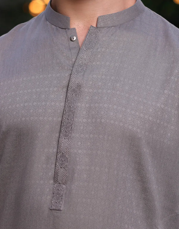 MUD GREY BLENDED KURTA | JJK-A-33149