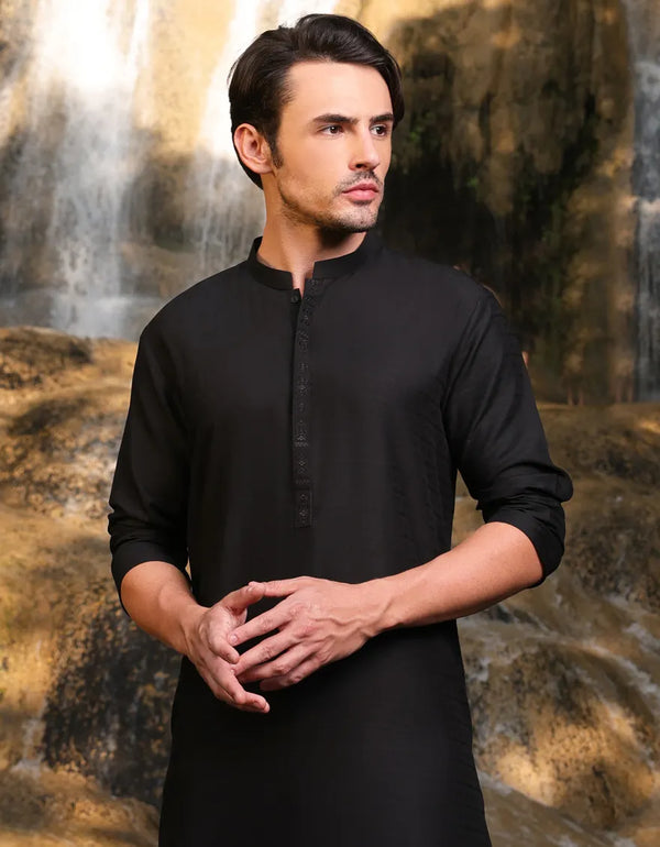 BLACK BLENDED KURTA | JJK-A-33150