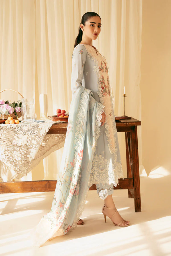 QLINEKARI BY QALAMKAR UN-STICHED 3PC|SQ-15 NEYLAN