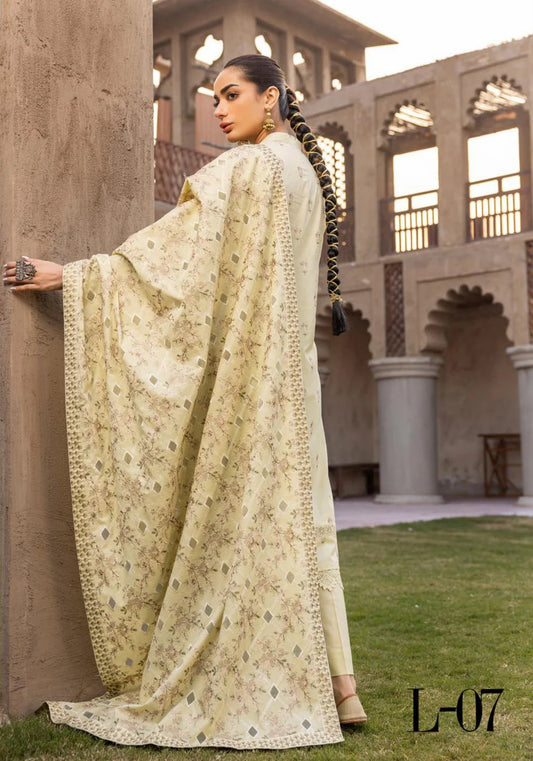 NOOR E CHASHAM BY KHOOBSURAT UN-STICHED 3-PC|L-07