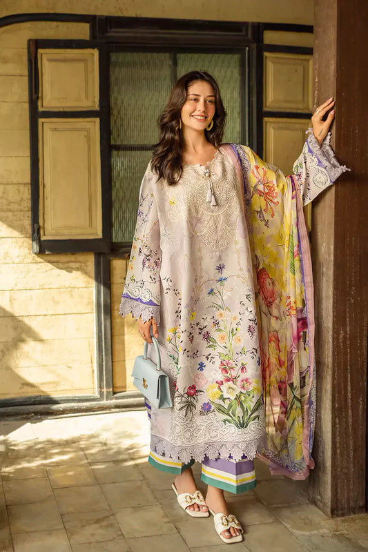 ETHEREAL BLOOM BY ROHEENAZ UN-STITCHED 3PC | Liora