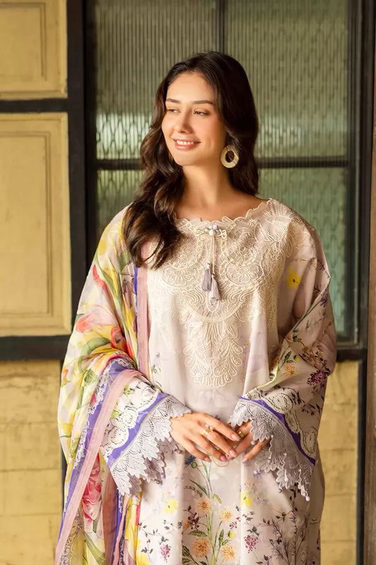 ETHEREAL BLOOM BY ROHEENAZ UN-STITCHED 3PC | Liora