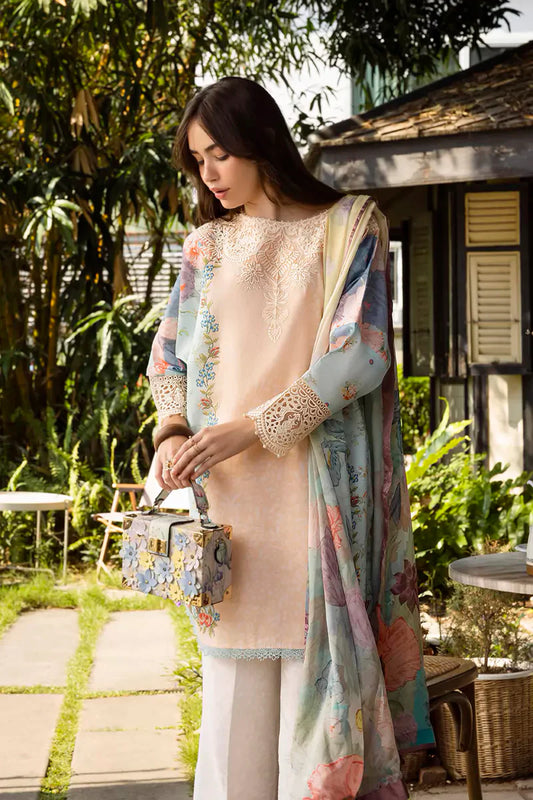 ETHEREAL BLOOM BY ROHEENAZ UN-STITCHED 3PC | Ornella