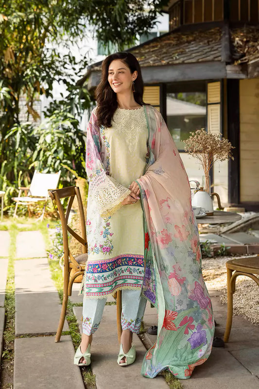 ETHEREAL BLOOM BY ROHEENAZ UN-STITCHED 3PC | Velora