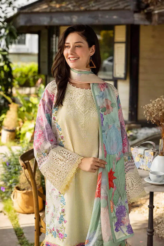 ETHEREAL BLOOM BY ROHEENAZ UN-STITCHED 3PC | Velora