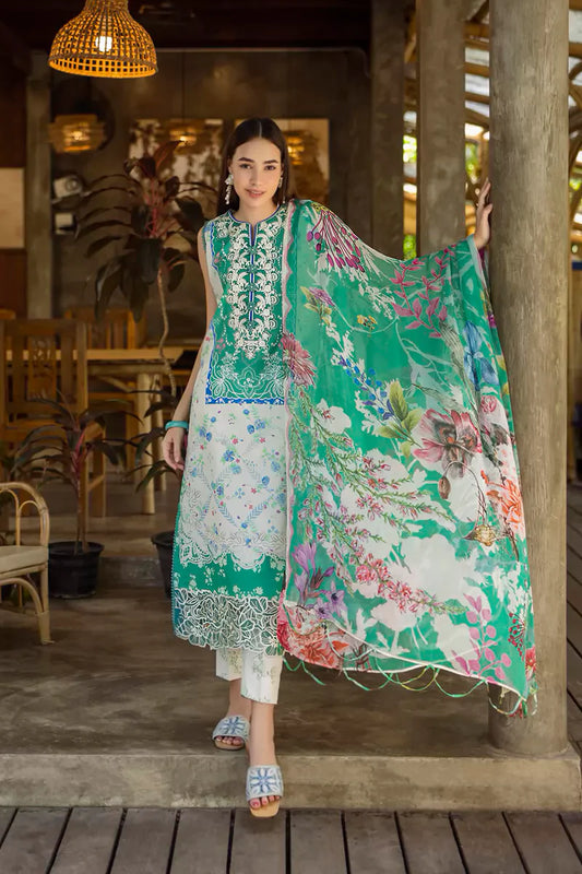 ETHEREAL BLOOM BY ROHEENAZ UN-STITCHED 3PC | Zafira