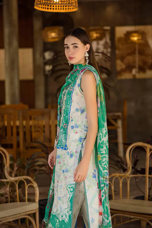 ETHEREAL BLOOM BY ROHEENAZ UN-STITCHED 3PC | Zafira