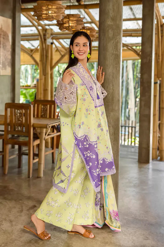ETHEREAL BLOOM BY ROHEENAZ UN-STITCHED 3PC | Elysse