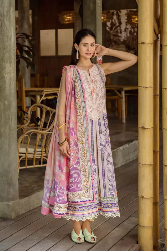 ETHEREAL BLOOM BY ROHEENAZ UN-STITCHED 3PC | Eloria