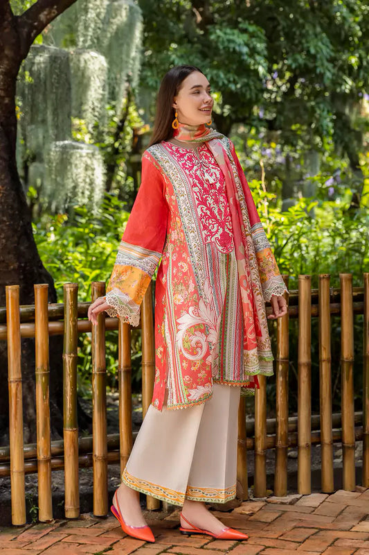 ETHEREAL BLOOM BY ROHEENAZ UN-STITCHED 3PC | Roselle