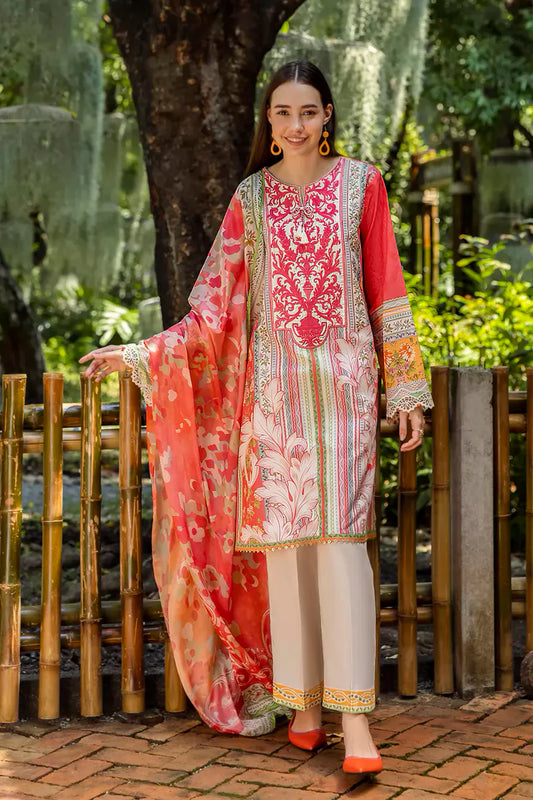 ETHEREAL BLOOM BY ROHEENAZ UN-STITCHED 3PC | Roselle