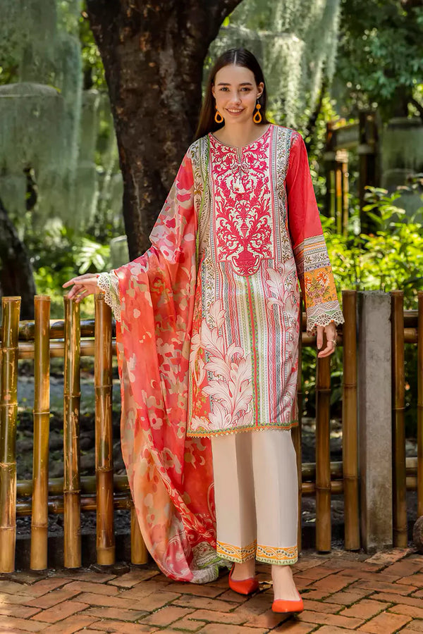 ETHEREAL BLOOM BY ROHEENAZ UN-STITCHED 3PC | Roselle