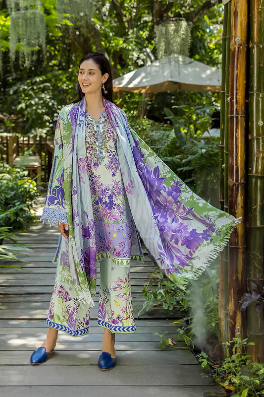 ETHEREAL BLOOM BY ROHEENAZ UN-STITCHED 3PC | Florisse