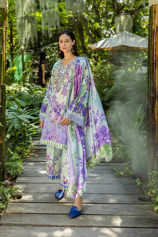 ETHEREAL BLOOM BY ROHEENAZ UN-STITCHED 3PC | Florisse
