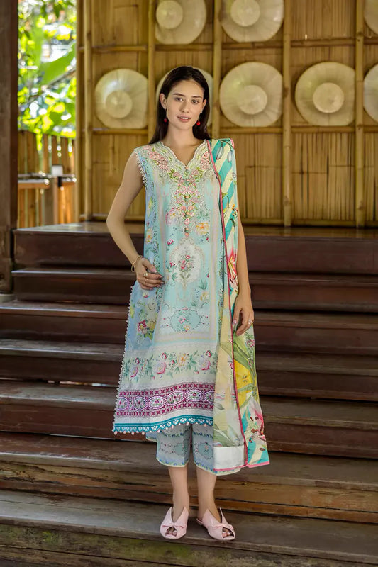 ETHEREAL BLOOM BY ROHEENAZ UN-STITCHED 3PC | Mistelle