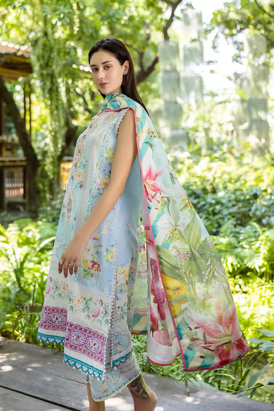 ETHEREAL BLOOM BY ROHEENAZ UN-STITCHED 3PC | Mistelle