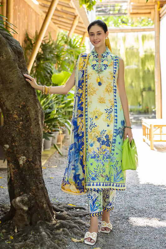ETHEREAL BLOOM BY ROHEENAZ UN-STITCHED 3PC | Celora