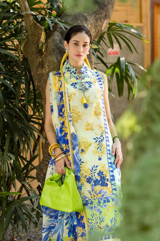 ETHEREAL BLOOM BY ROHEENAZ UN-STITCHED 3PC | Celora