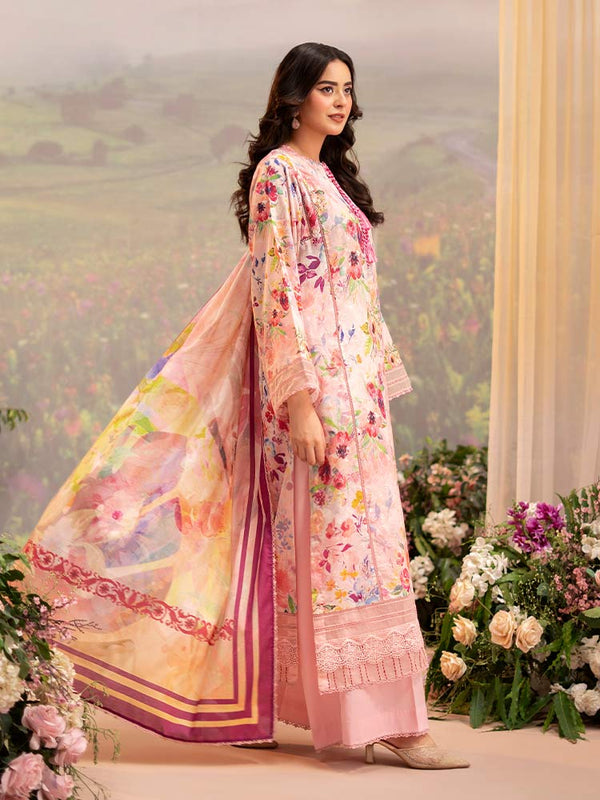 CHIKANKARI 3-Piece Unstitched Digital Printed Lawn Suit