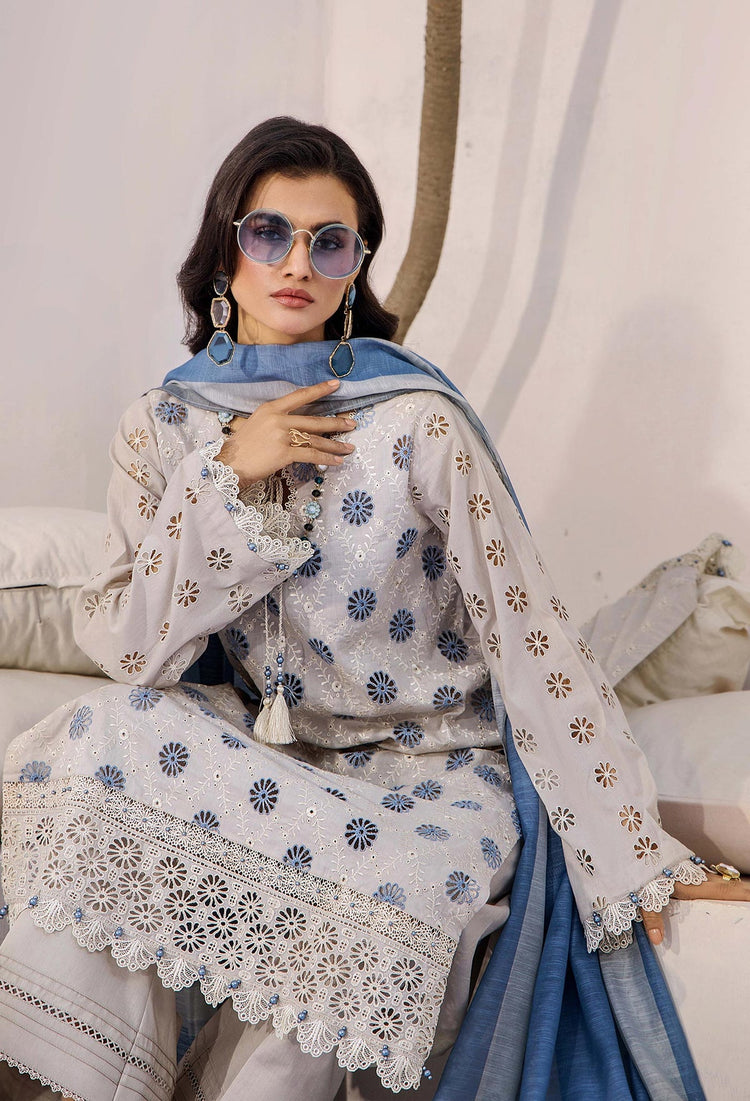 ALORA SCHIFFLI BY ADAN'S LIBAS UN-STITCHED LAWN 2025' D-08