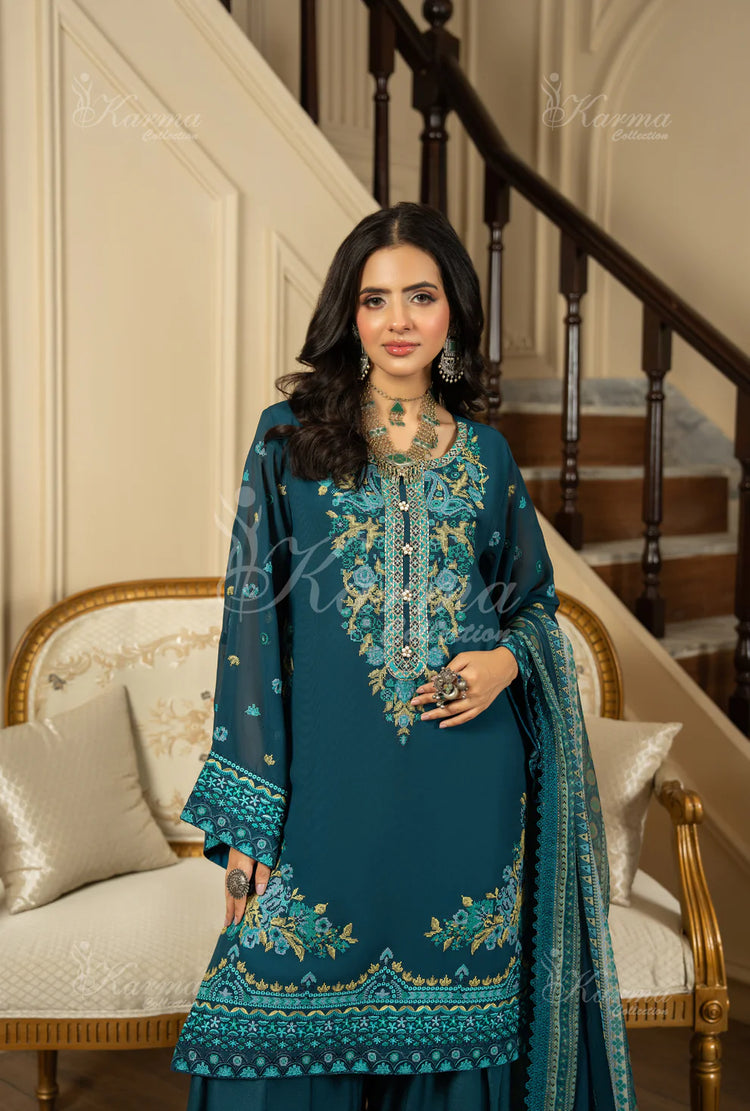 ROOHI KARMA- Teal Blue