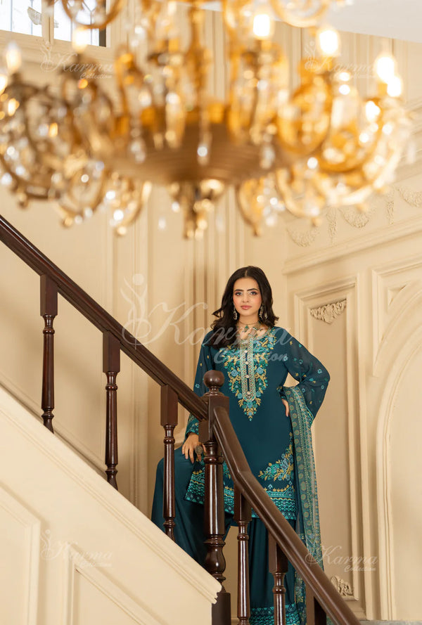 ROOHI KARMA- Teal Blue