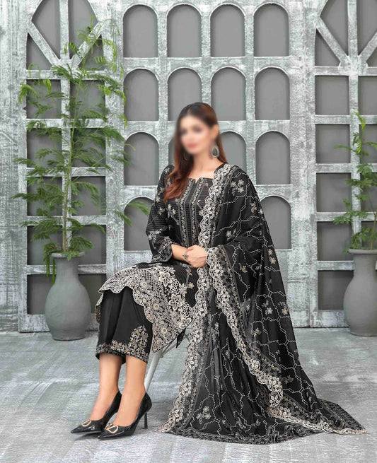Sameeha Emb Paste Print Cutwork Dupatta By Tawakkal Fab D-1918