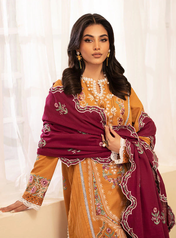 MERAKI BY ROHEENAZ FALL WINTER UN-STITCHED 3PC-SAFFRON